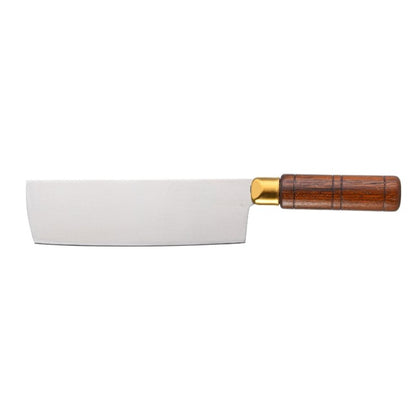 Chinese cleaver 7-1/4 inch blade with durable wooden handle, sharp, rust-resistant, easy to clean, ergonomic grip, ideal for chopping meat, vegetables, and bones. (Packed By: 48 Each Per Case).