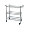 Chrome-plated wire cart 3-tier 24x48x42