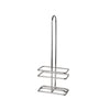 Durable chrome rack for 8oz oil and vinegar glass cruets with stainless steel pourers, ideal for restaurants, cafes, and catering setups; holds bottles securely; packed 48 each per case