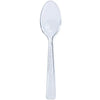 Clear and white disposable teaspoons, durable and stylish. Perfect for weddings, parties, and events. High-quality cutlery for desserts, beverages, and more with effortless cleanup and reliable design.

