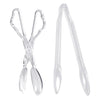 Clear 2-piece tong set with 1 salad tong and 1 serving tong. Lightweight, durable, and elegant. Perfect for serving salads, sides, and desserts at parties, weddings, banquets, or everyday dining.