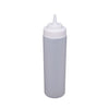 Clear 24-oz wide-mouth squeeze bottle with BPA-free plastic, leak-proof flip-top cap, precise squeeze control, visible contents, ideal for sauces, condiments, crafts – Durable and refillable