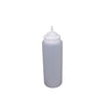 Clear 32-oz wide-mouth squeeze bottle made of BPA-free plastic with leak-proof flip-top cap, smooth squeeze control, ideal for sauces, condiments, crafts – Durable, refillable, and dishwasher-safe