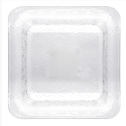 Clear Hammered Square Bowl 112 oz – Elegant and durable serveware, perfect for serving salads, pastas, or snacks. Reusable, disposable, and ideal for any occasion or event.