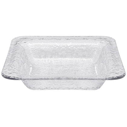 Clear Hammered Square Bowl 112 oz – Elegant and durable serveware, perfect for serving salads, pastas, or snacks. Reusable, disposable, and ideal for any occasion or event.