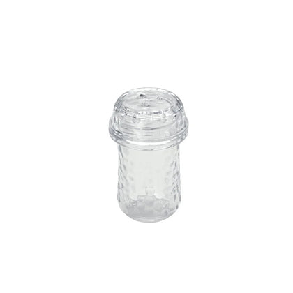 Clear Mini Salt Shakers for events, compact and refillable, perfect for elegant table settings, weddings, or catering services.