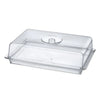 Clear Rectangle Tray with Dome Lid – Durable BPA-free serveware for catering, weddings, and parties. Sleek design with a dome lid to preserve freshness and enhance presentation.