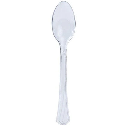 Clear disposable teaspoon, ideal for beverages, desserts, and stirring. Durable and stylish, perfect for weddings, parties, and events. Easy to clean, this transparent spoon adds elegance to any table setting.