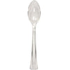 Teaspoon Bag available in clear, silver, pearl, gold, and Sahara. Durable and stylish, perfect for weddings, catering, or home use. Reusable or disposable for convenient cleanup.