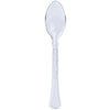 Clear disposable teaspoon, ideal for beverages, desserts, and stirring. Durable and stylish, perfect for weddings, parties, and events. Easy to clean, this transparent spoon adds elegance to any table setting.