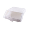 Clear, durable lid for ingredient bin with shelf, fits 200-cup (12.6-gallon) capacity. Food-safe and tight-sealing. Packed by 4 each per case. Ideal for commercial kitchen storage.