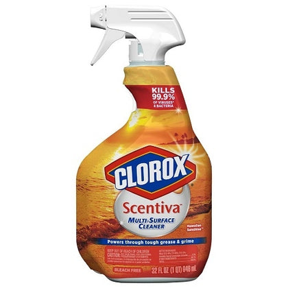 Clorox Scentiva Cleaner Hawaiian Sunshine Kills Germs Spray 32 Ounces