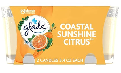 Glade Candle Coastal Sunshine Citrus, 3.4 Oz