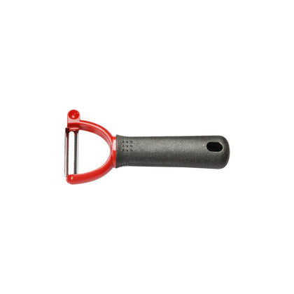 ComfyGrip Y-style serrated peeler 5-3/4 inch with stainless steel blade, ergonomic handle, rust-resistant, durable, and easy to clean. Ideal for soft fruits and vegetables. (Packed By: 72 Each Per Case).