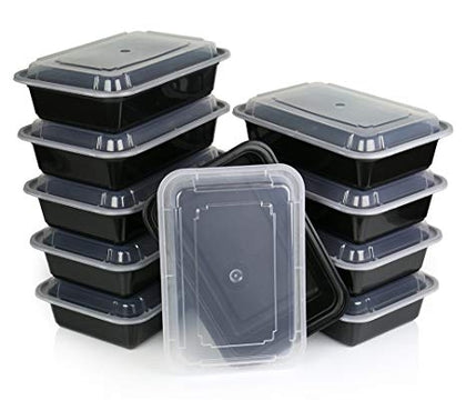 Plastic Meal Prep Containers 38oz 6 Pack With Lids Microwave Safe