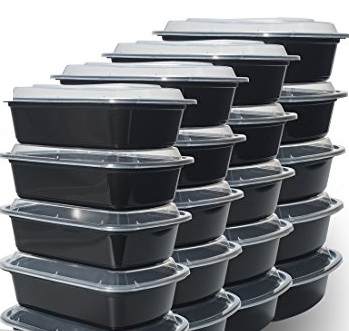 Plastic Meal Prep Containers 38oz With Lids Reusable Microwave Safe