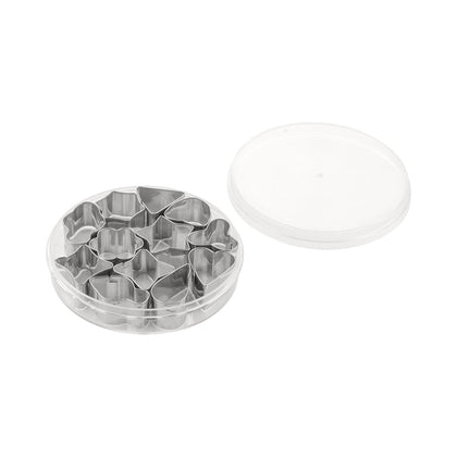 Cookie/Pastry Cutter Shape 12-PC stainless steel set with assorted shapes for cutting festive cookies, pastries, or fondant—ideal for creative baking in home or professional kitchens.