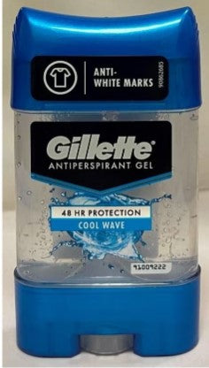 Gillette Clear Gel Antiperspirant Deodorant, Cool Wave, 70ml – fresh scent, clear gel, long-lasting sweat and odor protection.
