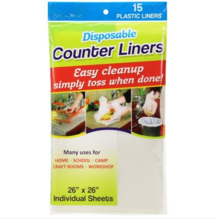 Counter Liners, durable protective liners for countertops, work surfaces, and tables. Perfect for kitchens, restaurants, and catering services to prevent spills, stains, and surface damage.