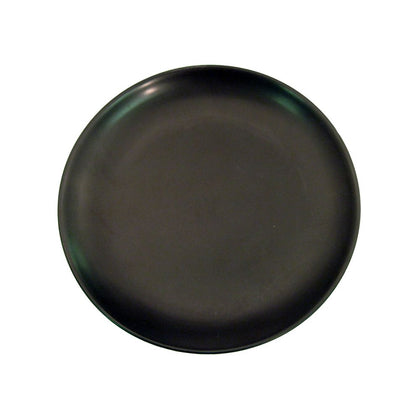 Coupe Plate – 10-Inch black stoneware with non-glare glaze, stylish, durable, and modern. Perfect for serving entrees, appetizers, and desserts. Chip-resistant, microwave- and dishwasher-safe.