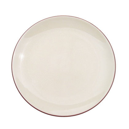 Coupe Plate – 10-Inch creamy white stoneware, stylish, durable, and modern. Ideal for serving entrees, appetizers, and desserts. Chip-resistant, microwave- and dishwasher-safe for convenience.