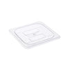 Solid polycarbonate cover for 1/6 size food pan, break-resistant and durable, ideal for food prep and storage in restaurants and commercial kitchens. Packed by 72 each per case.