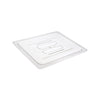 Durable solid polycarbonate cover for half size food pan. Break-resistant and stain-resistant, perfect for buffet, catering, and commercial kitchen food storage. Packed by 48 each per case.