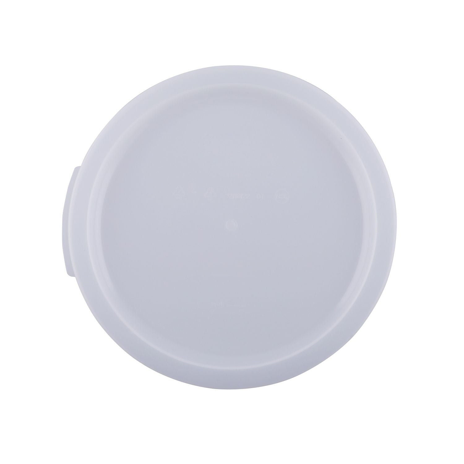 Translucent polypropylene round cover for 12QT, 18QT & 22QT food storage containers – durable, crack-resistant, tight seal. (Packed By: 6 Each Per Pack) for kitchen food safety and storage.