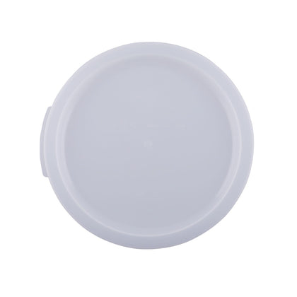 Translucent polypropylene round cover for 12QT, 18QT & 22QT food storage containers – durable, crack-resistant, tight seal. (Packed By: 6 Each Per Pack) for kitchen food safety and storage.