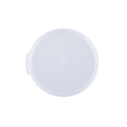 Round translucent polypropylene lid for 6QT & 8QT food containers – durable, crack-resistant, odor-resistant, and dishwasher safe. (Packed By: 12 Each Per Pack) for food storage efficiency.