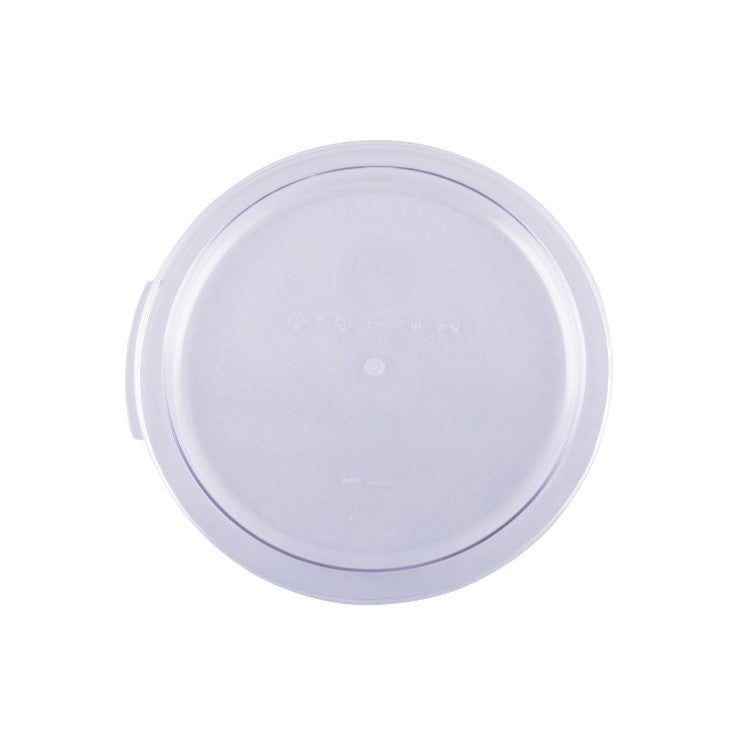 Clear polycarbonate cover fits round food storage containers 12QT, 18QT & 22QT – durable, shatter-resistant, tight seal, easy to clean. (Packed By: 6 Each Per Pack) for commercial use.