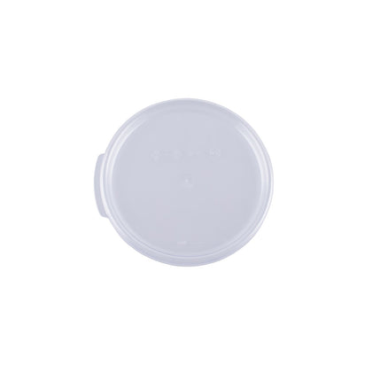 Clear polycarbonate lid fits round food storage containers 2QT & 4QT – durable, shatter-resistant, tight seal, easy to clean and sanitize. (Packed By: 12 Each Per Pack) for kitchen storage.