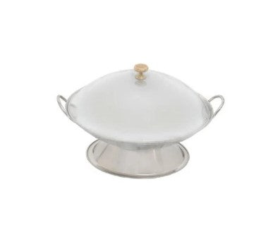 Pack of 12 8-inch covers for wok dishes, designed to keep food warm and secure while cooking or serving.