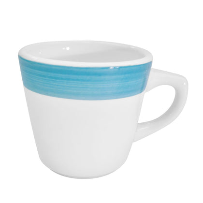 Cup Tall Blue 7.5oz – Stylish and durable coffee cup with a rich blue finish, perfect for home, office, or café use. Dishwasher-safe, heat-retaining, and easy to clean.