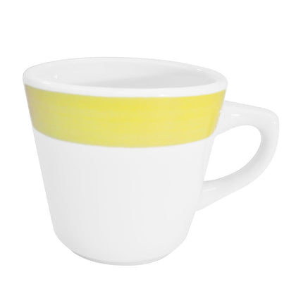 Cup Tall Yellow 7.5oz – Stylish and durable coffee cup with a bright yellow finish, perfect for home, office, or café use. Dishwasher-safe, heat-retaining, and easy to clean.