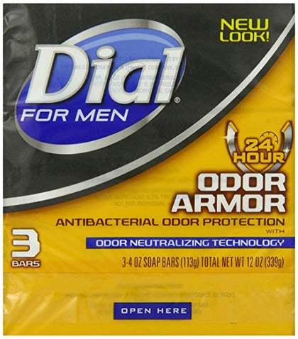 Dial for Men Odor Armour Antibacterial Soap is engineered to provide powerful odor control and antibacterial protection that lasts all day. Specially designed for active men, this bar soap eliminates odor-causing bacteria, deeply cleanses sweat and dirt, and leaves behind a bold, masculine scent. With every wash, your skin feels fresh, clean, and protected—whether you're hitting the gym or powering through a busy day. 