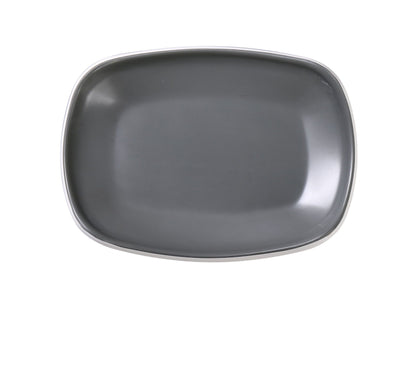 Yanco Rectangular Plate DI-208 Crafted with utmost precision and care, this rectangular plate measures 8 inches in length, 5-3/4 inches in width, and 1-1/2 inches in height. Its sleek design and elegant grey inside with a white outside will add a touch of sophistication to your dining experience. Made from high-quality melamine, this plate is not only durable but also dishwasher safe, making it a convenient option for everyday use.