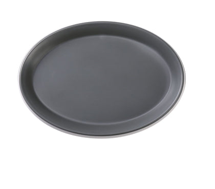 Yanco Oval Plate DI-409 With its elegant oval shape and sleek design, this plate is sure to impress your guests and elevate your dining experience. Crafted from high-quality melamine, this plate is both durable and dishwasher safe, making it a practical choice for everyday use. The grey interior and white exterior add a touch of sophistication to your table setting, while the 9