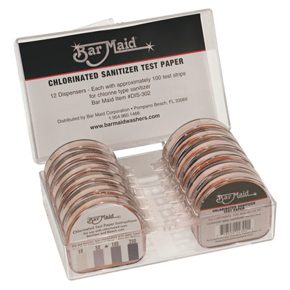 DIS-302, Bar Maid Sanitizer Test Strips Dispenser, Chlorinated