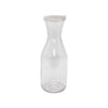 Decanter beverage plastic with cover clear 1QT. Lightweight, durable, and shatter-resistant. Ideal for serving water or juice in restaurants, catering events, and hotel room service.