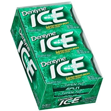Dentyne Ice Split2Fit Spearmint Sugar Free Chewing Gum Pack 9ct