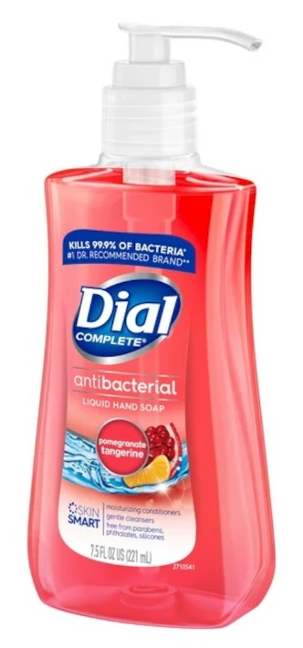Dial Hand Soap Pomegranate & Tangerine, 7.5oz bottles, Case of 12 – antibacterial hand soap with refreshing fruity scent.