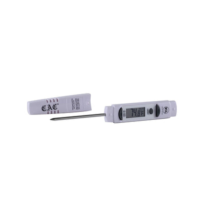 Digital hold thermometer –40 to 450°F / –40 to 230°C with hold function for locked readings. Durable, accurate, and compact. Packed 144 per case for commercial and home kitchens.