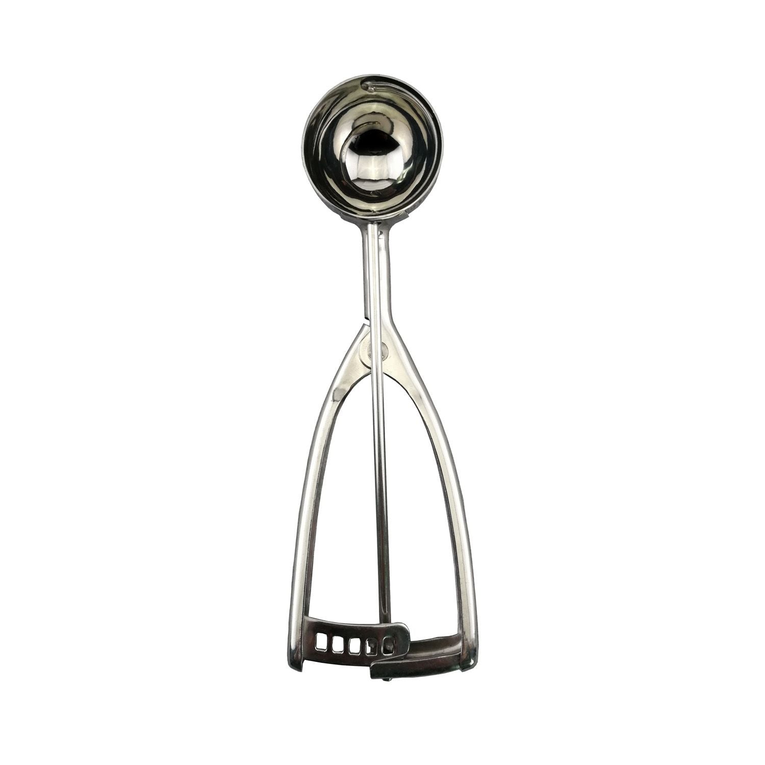 Disher Stainless Steel Squeeze Handle 0.88 oz #40, durable and ergonomic with squeeze-release for precise portioning in commercial kitchens, packed 48 each per case