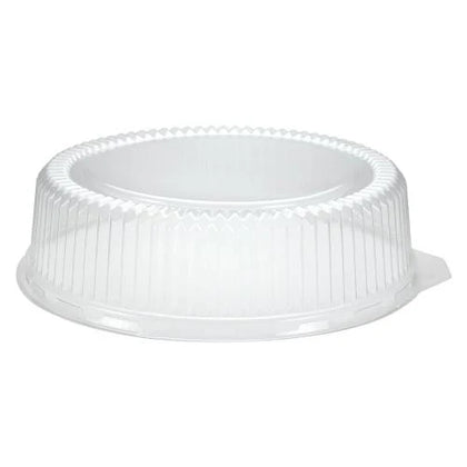 Dome Lid for 12-inch and 16-inch containers, a perfect fit for our Lazy Susan Tray. Clear design to cover and protect food like cakes, salads, or desserts at parties and gatherings. Durable and stylish.