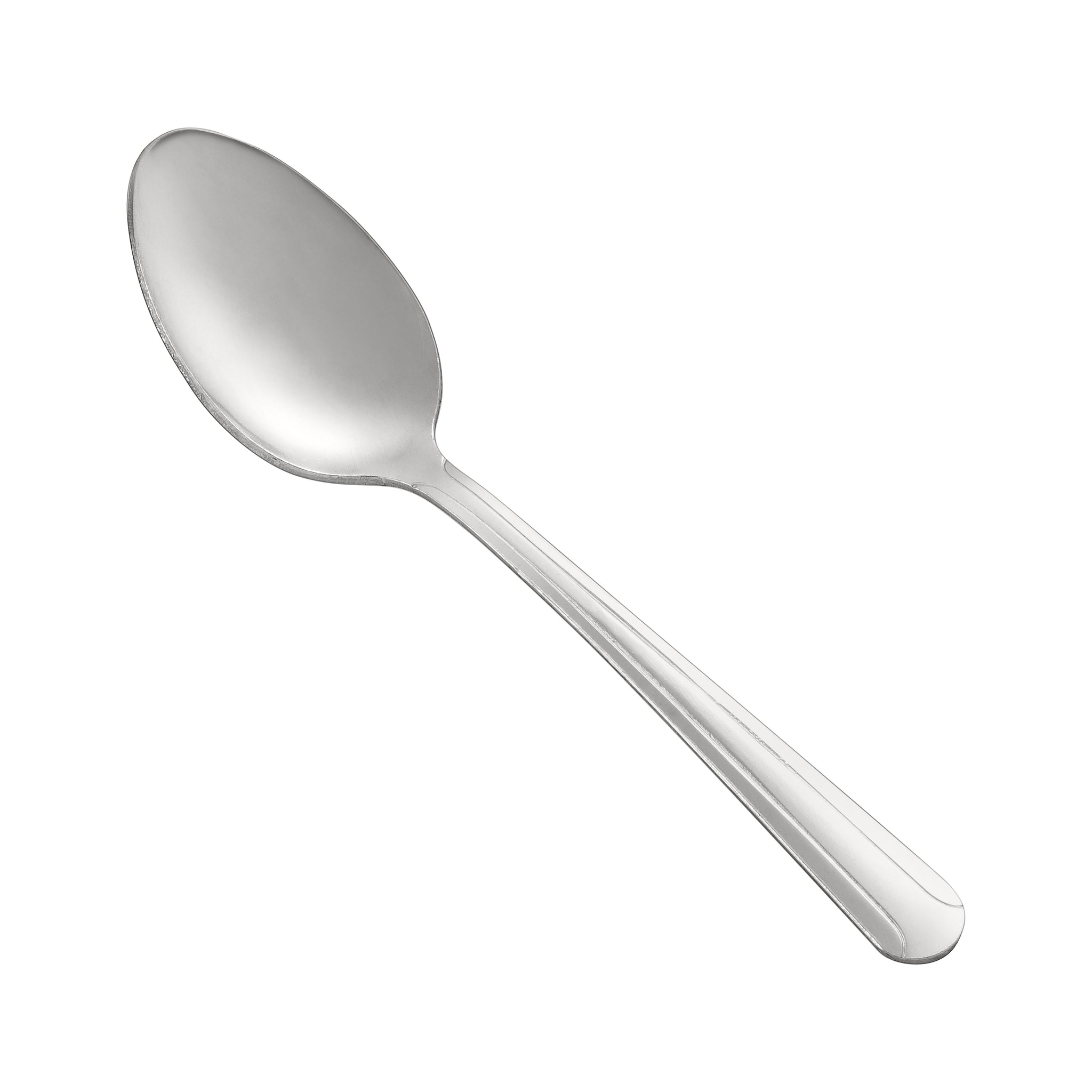 Dominion Teaspoon 18/0 heavy weight, 5-3/4 inches, stainless steel with satin finish handle. Ideal for tea, coffee, or dessert service in restaurants, catering, or everyday home use.