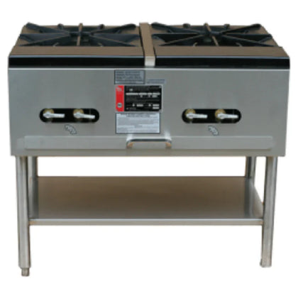 Double Stock Pot Range Natural Gas designed for efficient cooking with two stock pots, powered by natural gas.

