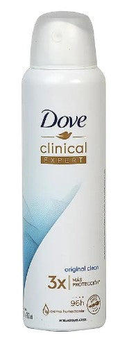 Dove Clinical Protection Deodorant Spray, 150ml, Case of 12 – long-lasting sweat and odor protection with moisturizing care.
