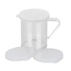 Durable 3-piece polycarbonate dredge set with 10oz capacity and clear lids, break-resistant, easy to clean, transparent for quick ID, packed 48 sets per case for commercial kitchen use.