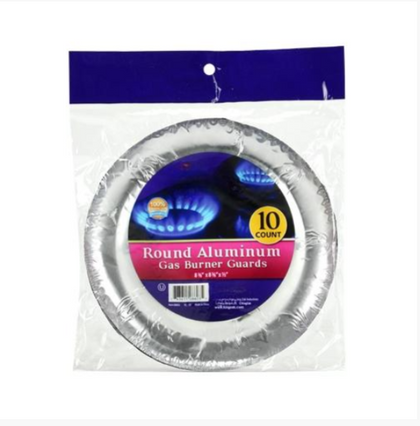 Durable gas burner guards in round and large square designs to protect stovetops from spills, stains, and grime, featuring heat resistance, easy installation, and effortless cleaning